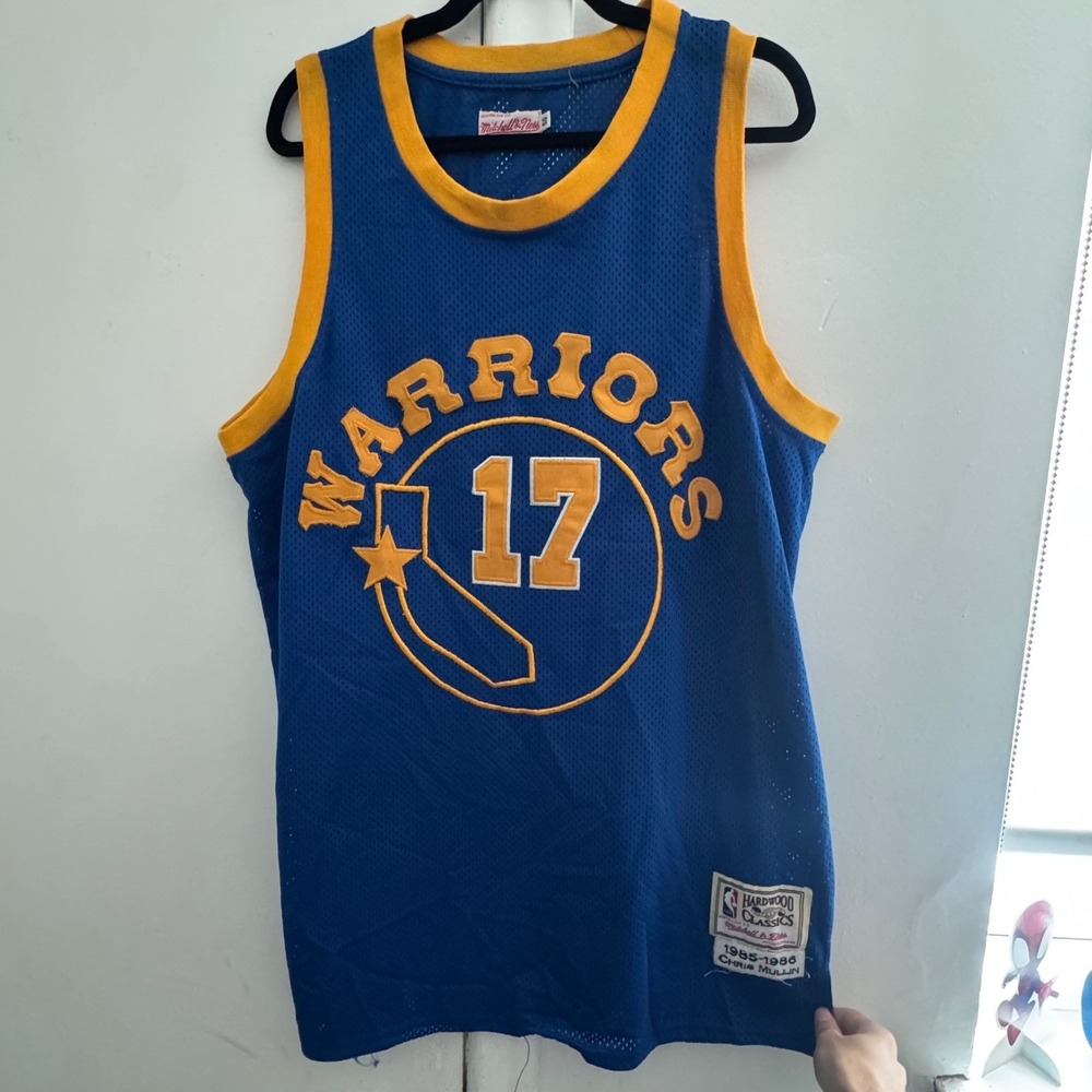 Mitchell & Ness Chris Mullin Golden Warriors Jersey 1985-86 Blue Size 50 - READ